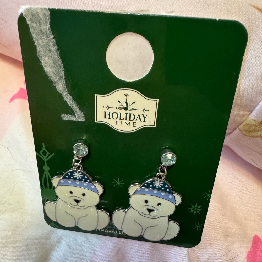 Holiday Time Festive Earrings with Silver Accents